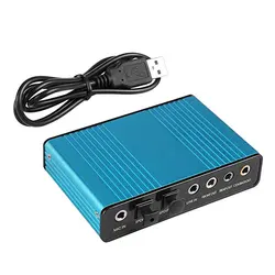 Carte son externe Surround USB 6 canaux 5.1/7.1, adaptateur Audio optique, Fiber SPDIF, noir, pour PC portable, tablette de bureau 