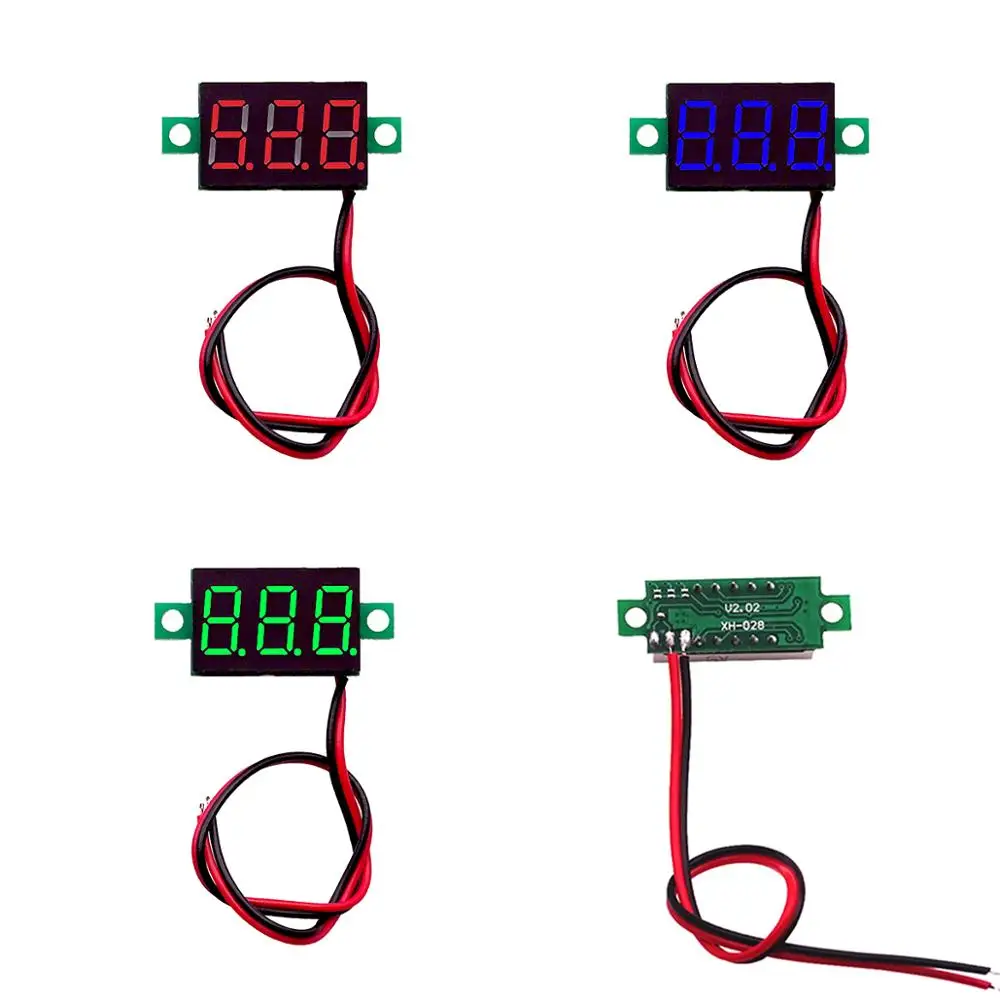 0.28 inch Red//Blue//Green LCD Mini Digital DC Voltmeter Gauge Voltage Detector