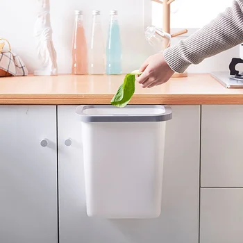 

Kitchen Table Trash Can Cupboard Large Garbage Can Hanging Door Bucket Without Cover Home Plastic Waste Bin