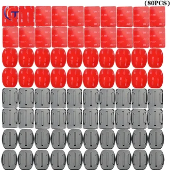 

QQT for Gopro accessories 80 pieces 40 pcs 3M stickers + 20pcs round base + 20pcs square base for Gopro Hero8 7 6 5 4 3 +, SJCAM