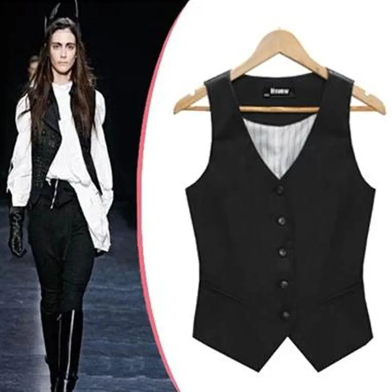 Chaqueta sin mangas con botones para mujer, abrigo a la moda, la mejor  chaqueta Buit OL, novedad - AliExpress