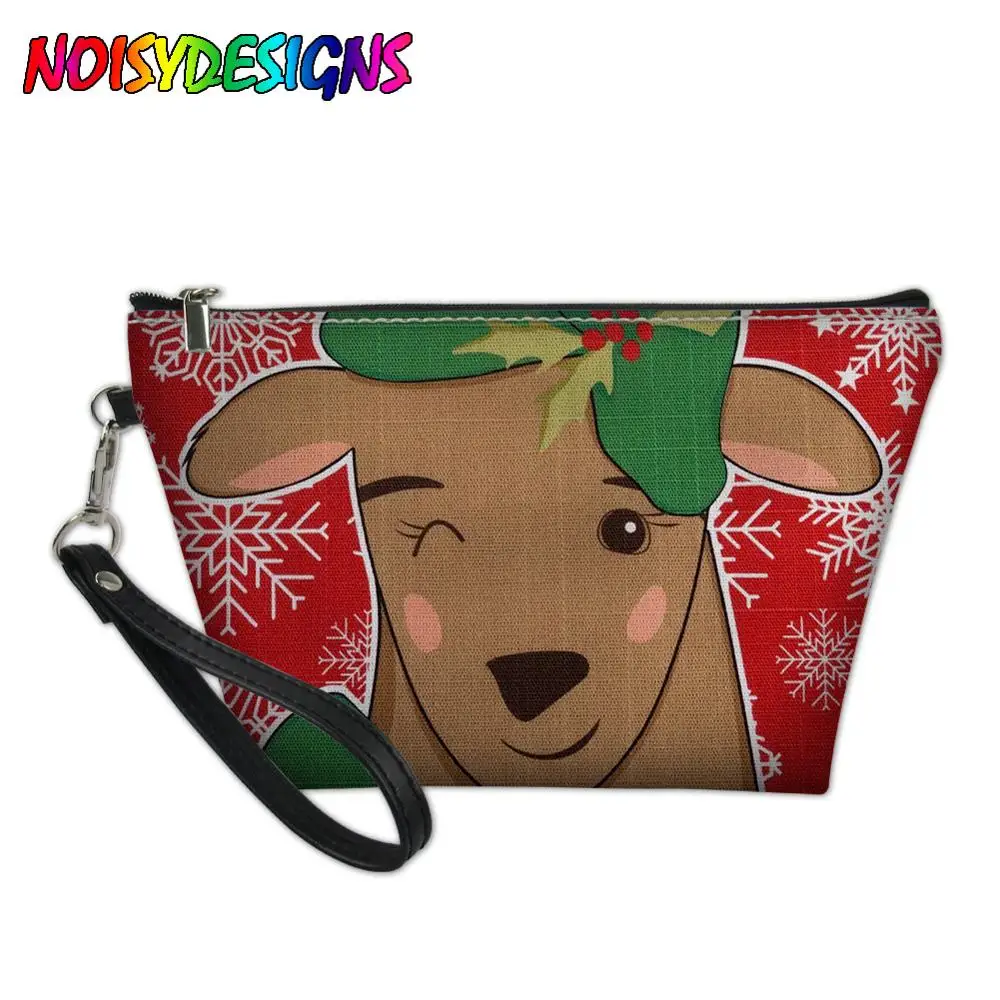 NOISYDESIGNS Girl Makeup Bag Large Make Up Case Colorful Christmas Deers Travel Pouch Organizer for Cosmetics Toiletry Bag - Цвет: LMYD5123Z8