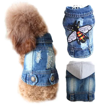 

XS-2XL Denim Dog Clothes Cowboy Pet Dog Coat Puppy Clothing For Small Dogs Jeans Jacket Dog Vest Coat Puppy Outfits Cat Clothes