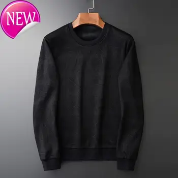 

black velvet A sweatshirt, a man with a round collar, a winter sweatshirt