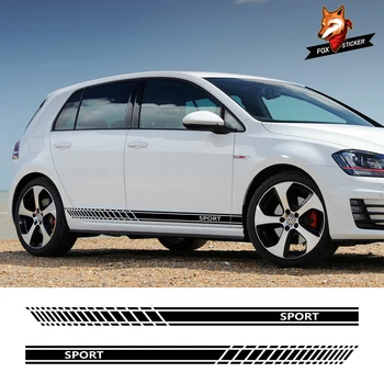 

Car Door Side Sticker Skirt Stripes Auto Wasit Decals For Volkswagen VW Golf 7 5 4 3 6 2 1 MK7 MK5 MK2 MK6 MK4 MK1 MK3 GTI