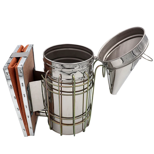 1 Dcs Rozsdamentes Acél Füstpermetező Méh Dohányos Apikultúra Méhész Dedikált Füstölt Méhészkészítő Berendezés - Image 5