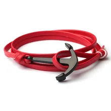 Новинка, ювелирный кожаный браслет, рыболовный крючок, браслет из веревки с якорем, Двойная кожа, кожа, многослойная кожа, без слов, новинка