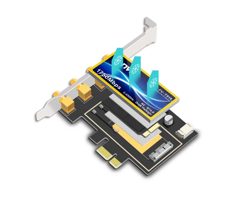 FV-T919 tarjeta Wifi de escritorio PCI-E de doble banda 802.11AC Broadcom BCM94360CD adaptador inalambrico Bluetooth 4,0 Mac OSX