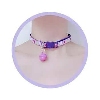 

90s Cat Bells Canvas Colorful Pendant Necklace For Women Girl Harajuku Cute Unique Animal Choker Necklace Gifts Trendy Jewelry