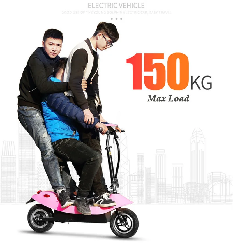 Daibot Electric Scooter 36V Two Wheel Electric Scooters 10 inch 350W Seat Portable Pink Folding Electric Bike For GirlWomen     (10)
