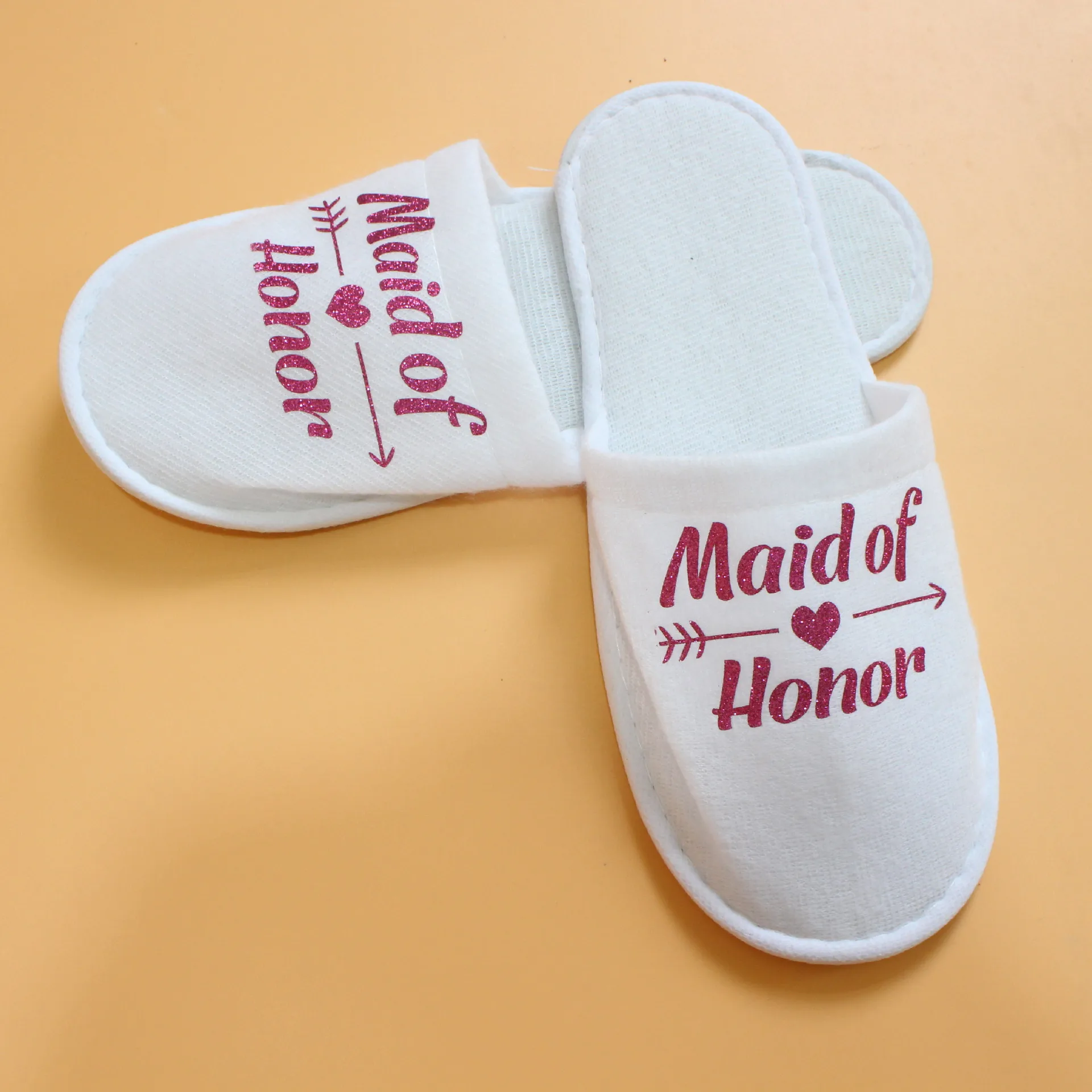 maid of honor rose Bachelorette Party Supplies Disposable Bride To Be Bridesmaid Bride Slippers Bridal Shower Spa Hen Party Wedding Decoration Gift - Цвет: maid of honor rose