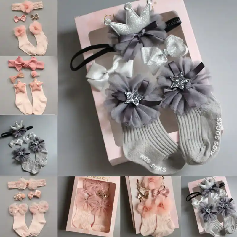 baby socks and headband set