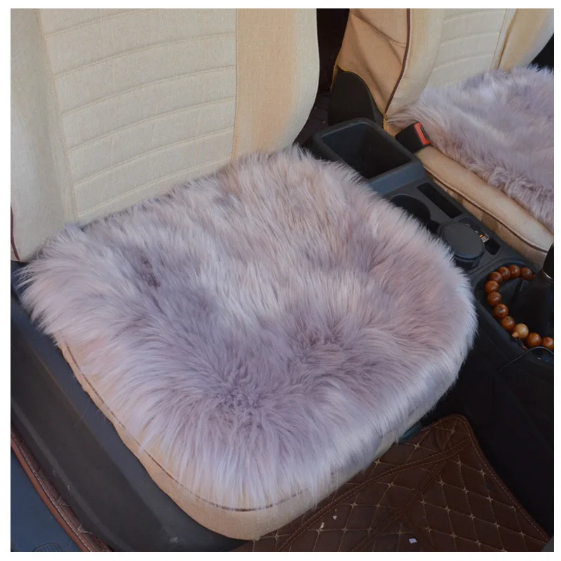 45*45cm Luxurious Natural Fur Authentic Soft Fluffy Wool Sheepskin Car Seat Cover for Automobile Interior Accessory Cushion | Автомобили и