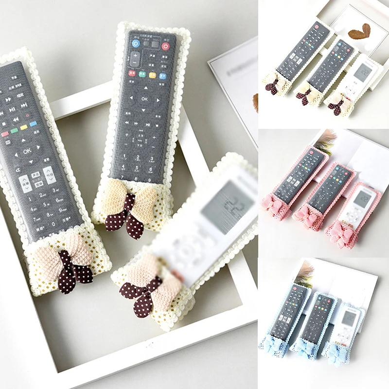 

1PC Video Home TV Air Condition Remote Control Protector Case Pouch Bag Solid Color Bow Lovely Dust-proof Remote Control Set