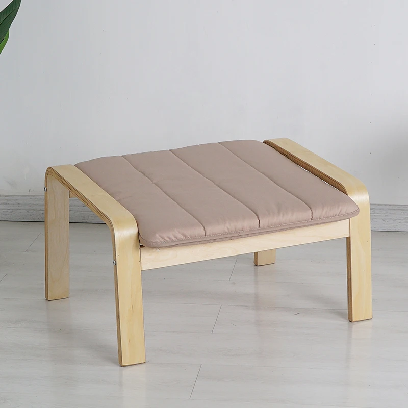 Удобный деревянный табурет пуфик табурет для ног с подушкой мебель для гостиной фанера Маленькая деревянная табуретка для качалки - Цвет: Khaki Color
