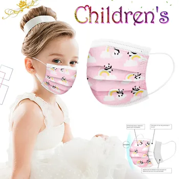 

50PC Disposable Mask for Kid 3 Layers Earloops Masks Breathing Face Mouth Masks Non-woven Children Face Mask Quick Delivery Mask