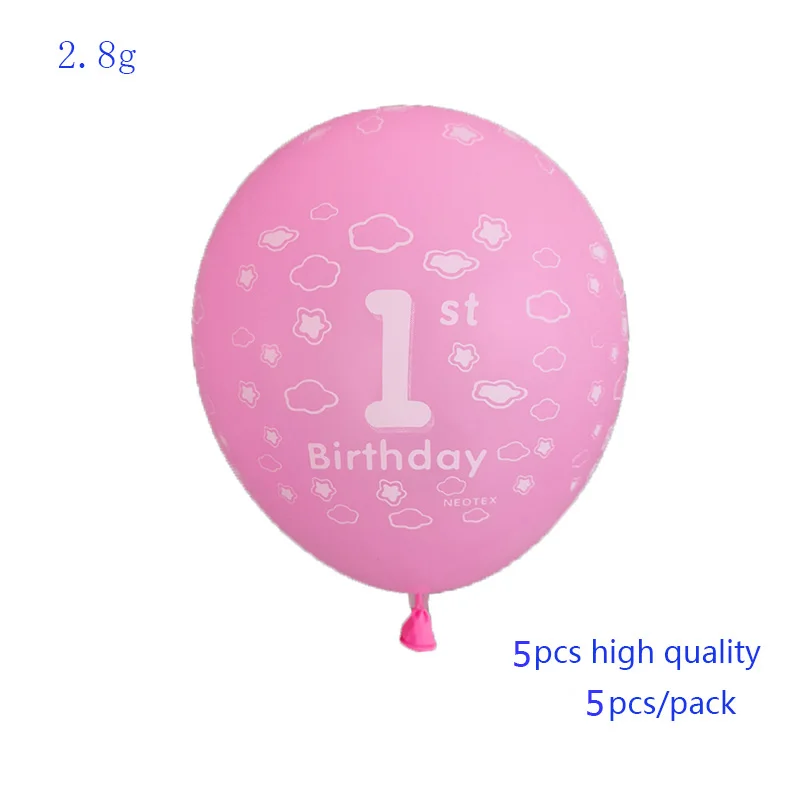 5pcs pink 1st 1 шт., фольга, 18 дюймов, Круглый Пол, показ, он или она, мальчик или девушка с воздушными шарами, гелиевые шары, Детские вечерние украшения для душа, детская розовая голубая игрушка - Цвет: 5pcs pink 1st