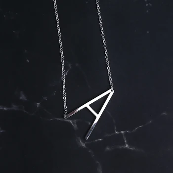 

Stainless Steel Personalized A-Z 26 Alphabet Letter Necklace Chain Initial Name Pendant Necklace Customized Jewelry Gift