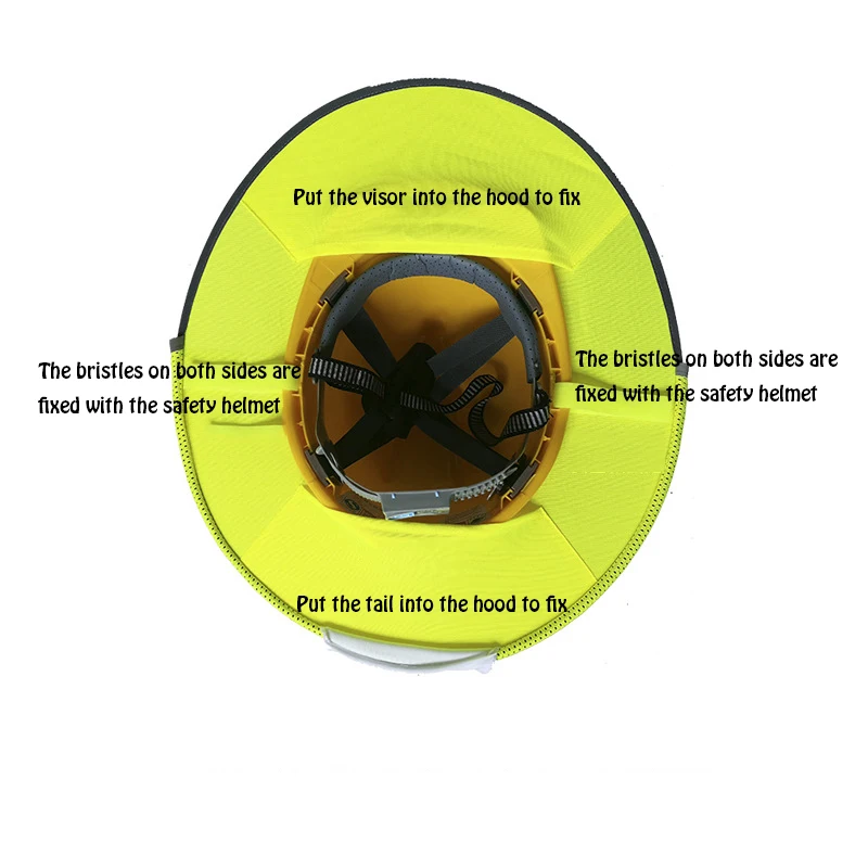 Summer sunshade outdoor construction safety hard hat sun shade shield neck protector helmets shield anti-glare safety helmet