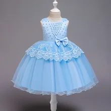 Платья принцессы для девочек от 2 до 10 лет праздничная одежда вечернее свадебное платье с цветочным рисунком для девочек детская одежда с цветочным рисунком на день рождения 6 цветов