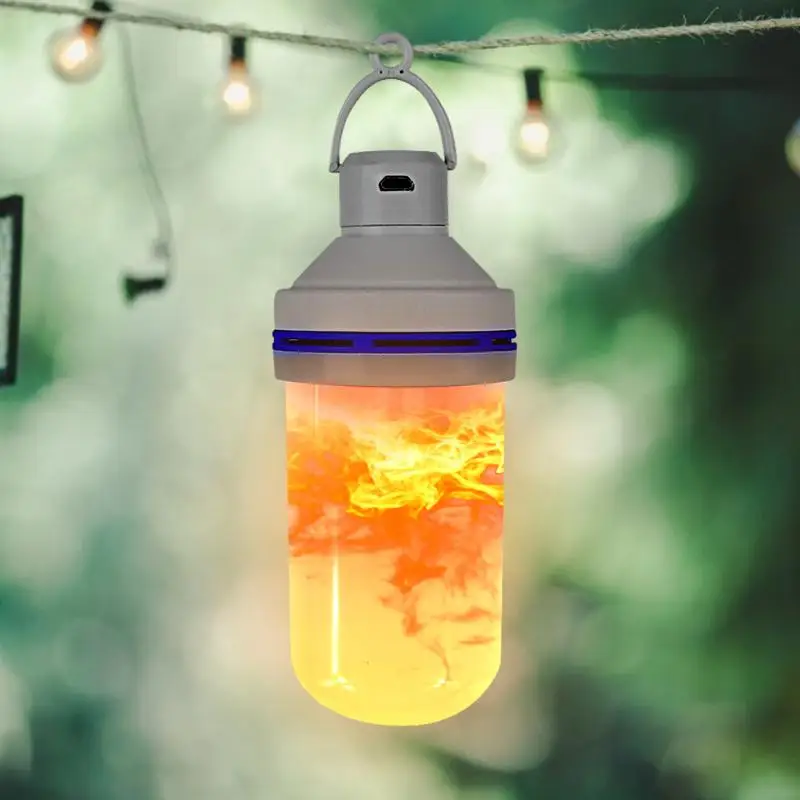 Прочный светодиодный светильник с питанием от USB, 4 режима, аварийный светильник с пламенем, Рождественская лампа с крючком, золотисто-желтая, мерцающая, эффект огня