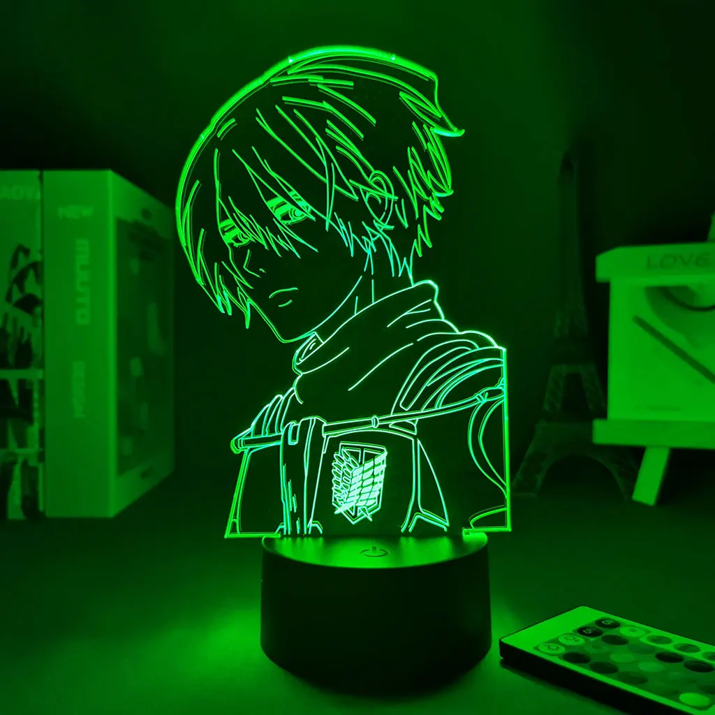 star night light Anime Light Attack on Titan 4 Mikasa Ackerman led lamp Led Panel Lights Anime Figure Table Lamp For Bedroom star night light