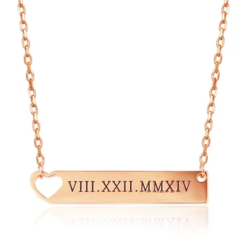 

Rose Gold Silver Color Jewelry Gifts Stainless Steel Engraving Nameplate Rectangle Personalised Necklace Custom Necklaces Gift