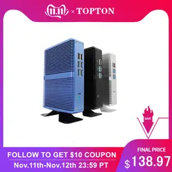 Topton безвентиляторный мини-ПК Barebone система WIn 10 Pro любые цвета мини-ПК Intel Core i3i5i7 HDML VGA LAN настольный компьютер и ноутбук