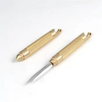

Brass Mini Knife Outdoor Multifunctional EDC Tools Safety Hammer Bottle Opener Portable Keychain Self-defense Capsule Knife Expr