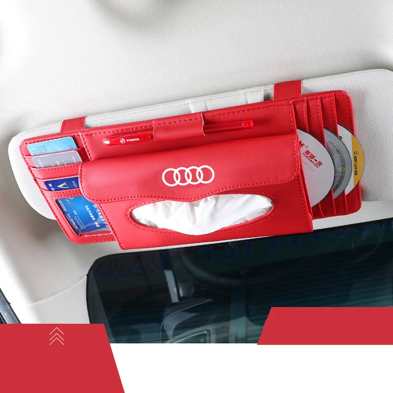 1 шт. для Audi b5 b6 b7 b8 A3 A4 A4L A5 A6 C5 многофункциональный держатель для карт автомобильный тканевый ящик PU автомобильный солнцезащитный козырек подвесной тканевый чехол