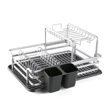 

Double-layer Kitchen Storage Organizer Dish Drainer Drying Rack Sink Holder Tray Plates Bowl Cup Tableware Shelf Basket