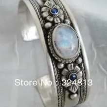 Модный тибетский серебряный опал и лазурит браслет из бисера