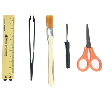 

Doll House Accessories Environmentally Friendly DIY Cottage Model, Scissors, Ruler Three-piece