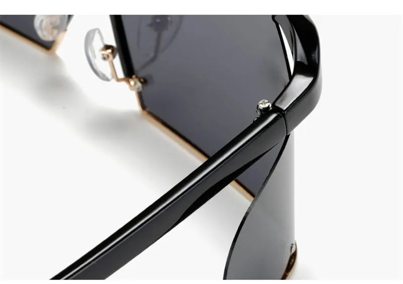Поляризованные Квадратные Солнцезащитные очки мужские и женские модные негабаритные зеркальные Мужские затемняющие очки люксовый бренд металлические заклепки женские очки UV400