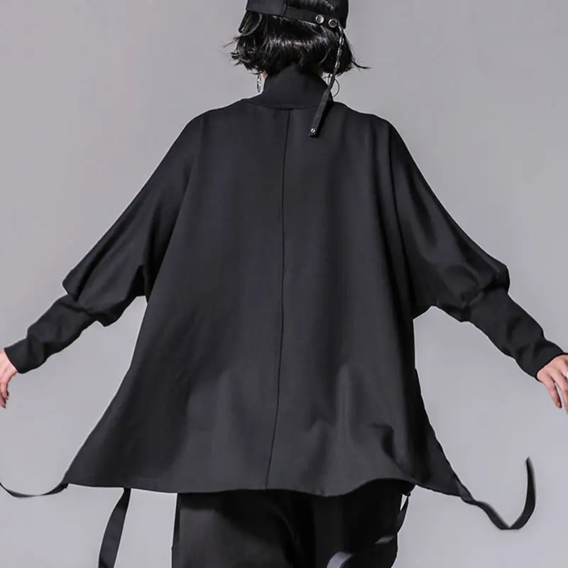 Женская футболка водолазка с рукавом летучая мышь и разрезом|women t-shirt|batwing sleevetees
