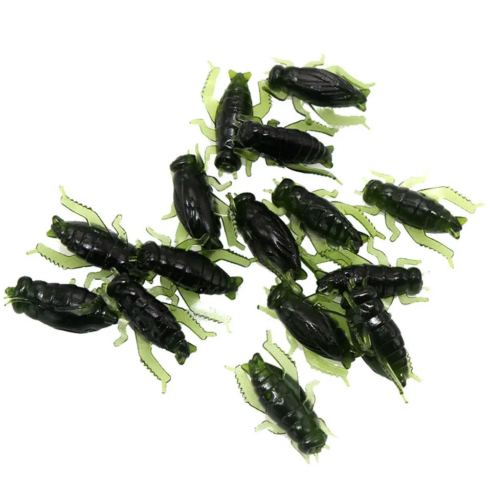 20Pcs Soft Fishing Lures Pesca Lightweight Cricket Insect Lure Simulation Bai-SL