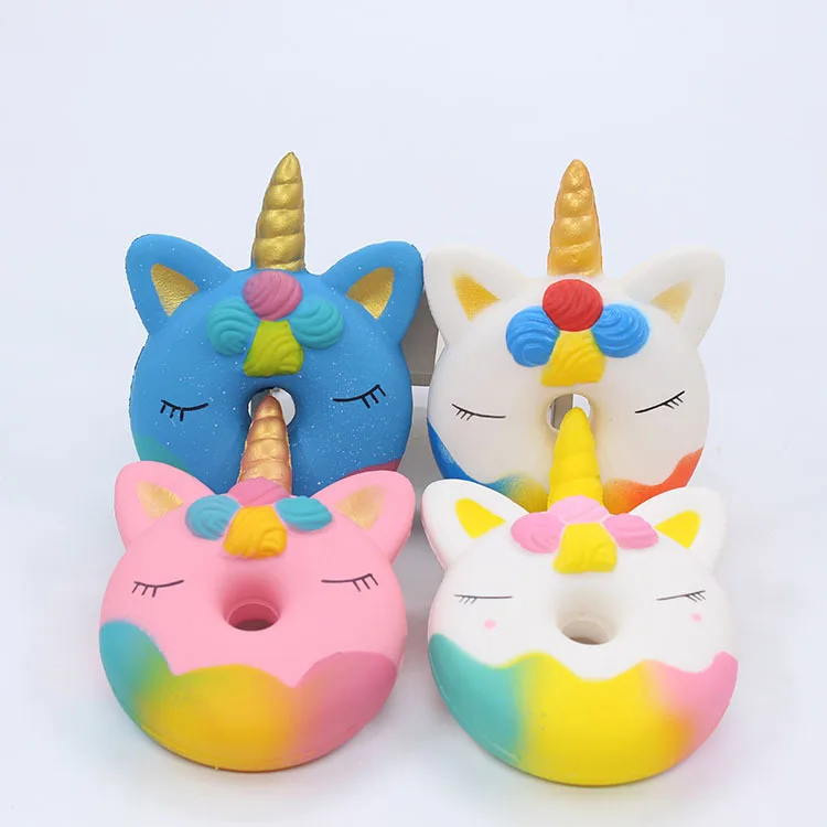 

tress Relief Toy Squeeze Toys Spot unicorn donut squishy slow rebound toy PU simulation donut decompression Furniture decoration