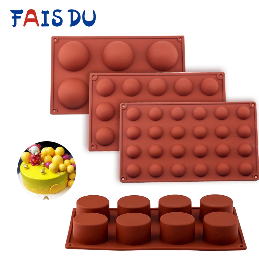 Chocolate Sphere Silicone Mold Cake Dessert Pudding Baking Molds Half