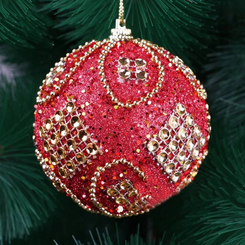 Christmas Balls 8cm Glitter Bauble Tree Hanging Ornament Christmas Decorations