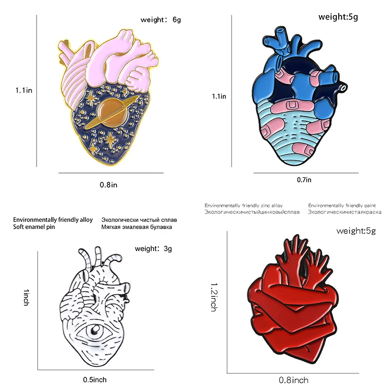 Человеческое сердце металлические эмалированные булавки Роза Звездные волны значок в форме сердца брошь модные ювелирные изделия пальто рюкзак ювелирные изделия подарок