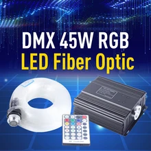 45 Вт DMX RGB светодиодный волоконно-оптический двигатель драйвер светильник 4 м 550 шт. 0,75 мм волоконно-оптический кабель 28 ключ RF пульт дистанционного управления Звездный светильник ing