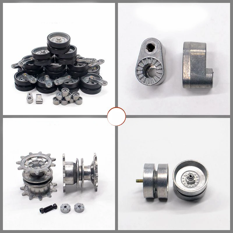 

2Pcs Metal Road/Induction/Drive Wheels Spare Parts For 1/16 Heng Long RC Tank Model German Leopard 2A6 3889-1