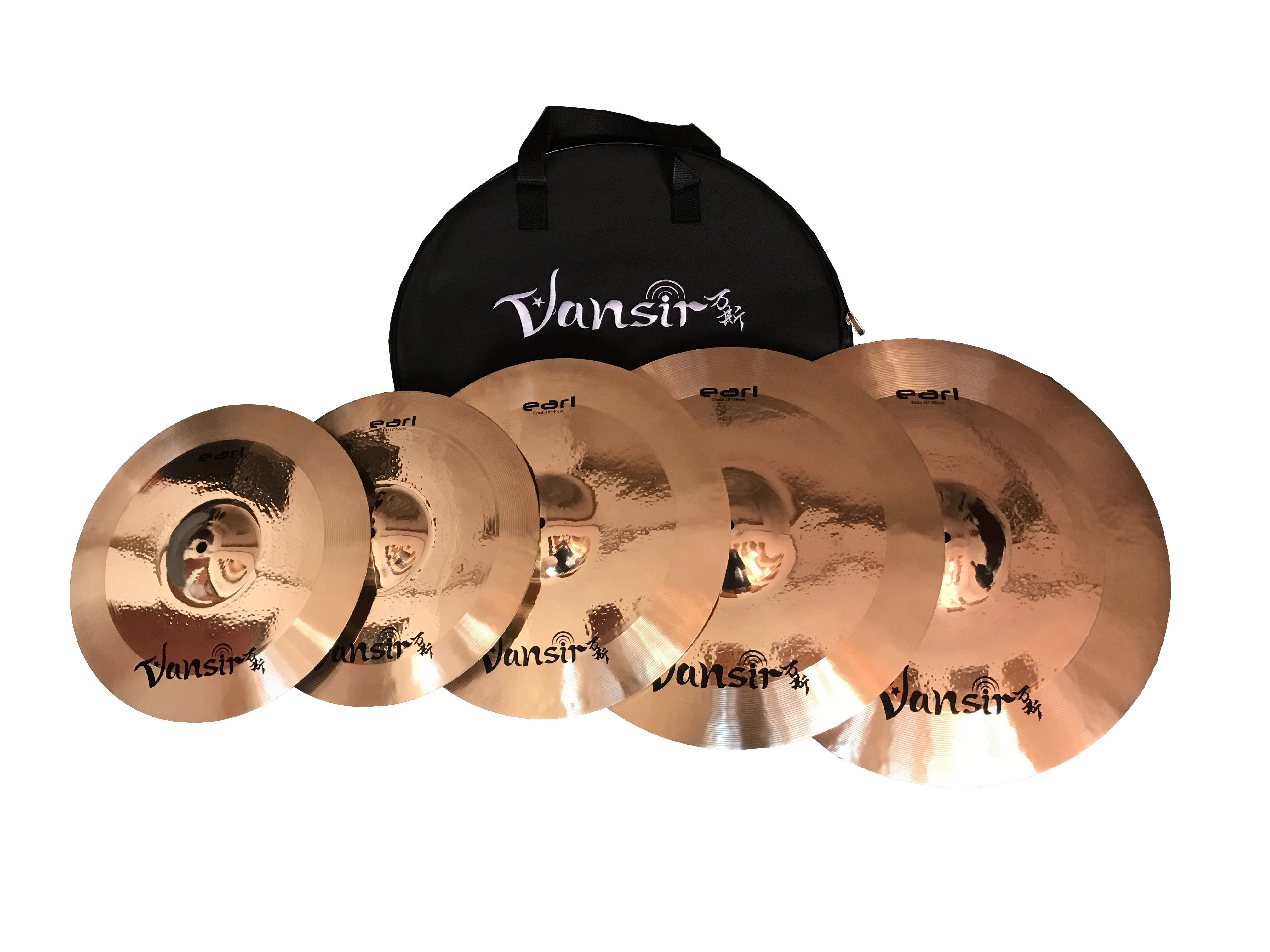 

Vansir Handmade Cymbals B20 Earl Series 8'' Splash+12'' Splash+14''HH+16''Crash+18''Crash+20''Ride +16''China+Cymbal Bag