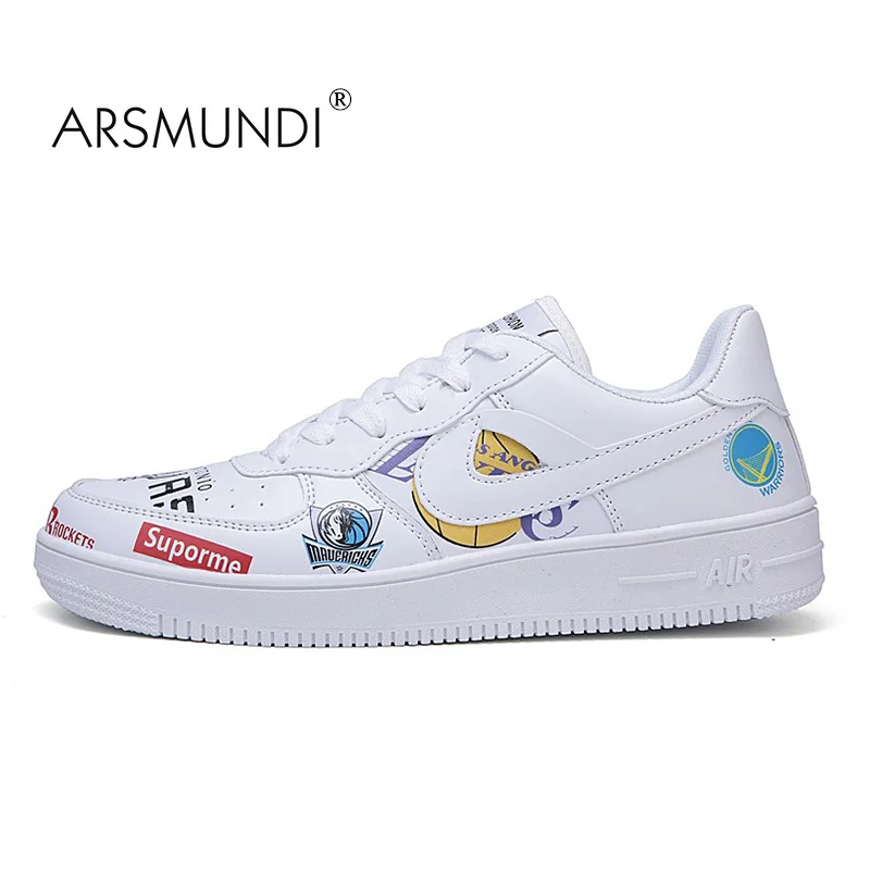ARSMUNDI/пара баскетбольных кроссовок, профессиональная Мужская Баскетбольная обувь, Пара спортивных мужских кроссовок, модная Уличная обувь - Цвет: White