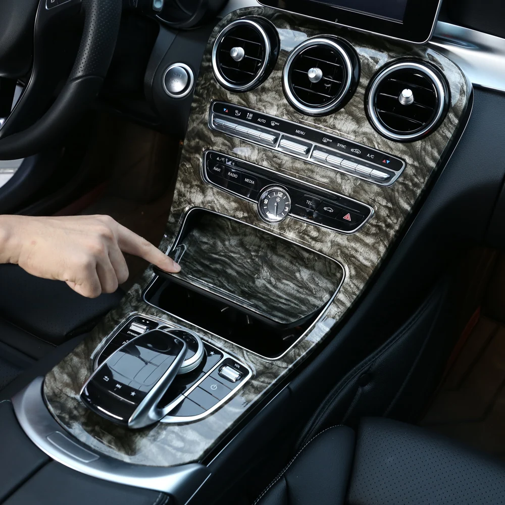 Для Mercedes Benz C Class W205 GLC X253 углеродное волокно цветная наклейка для автомобиля ABS центральная консоль декоративная панель накладка