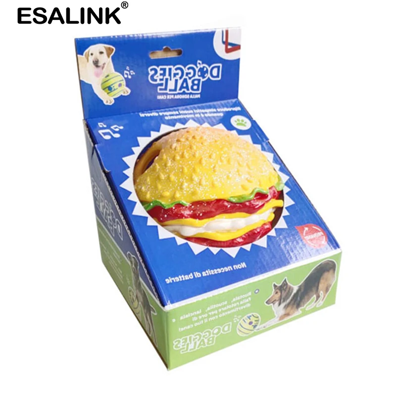 ESALINK звуковые игрушки в форме гамбургера забавные питомцы собачий мяч для собаки