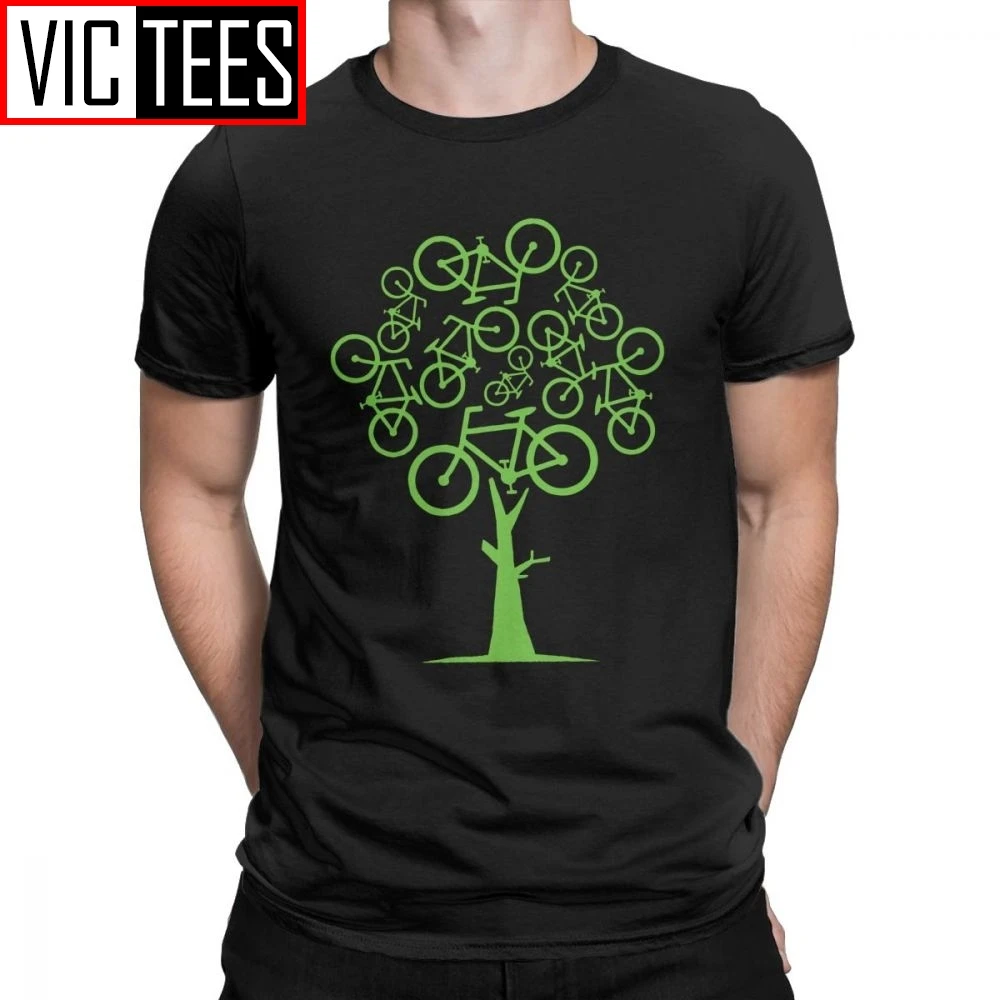 Забавные мужские футболки Biketree из чистого хлопка с коротким рукавом круглым