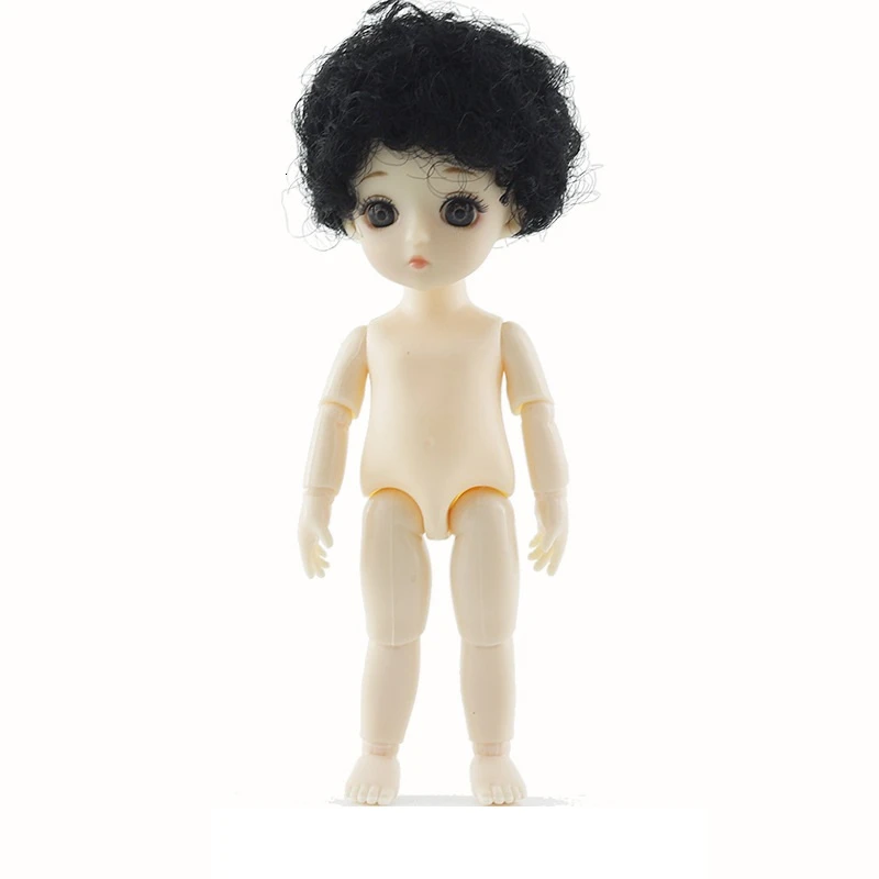 16 см мини-кукла 1/8 BJD куклы 13 раскладные игрушки Обнаженная девушка тело мода Bonecas DIY игрушки Enchantimal куклы для девочек подарок - Цвет: T-black