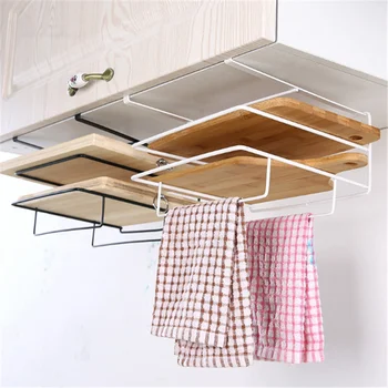 

Kitchen Storage Shelf Iron Cutting Board Dish Holder Rack Portable Kitchen Organization Dishcloth Haning Rack Holder Storage
