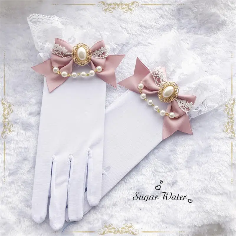 SKU-5-白手套韩粉蝴蝶结